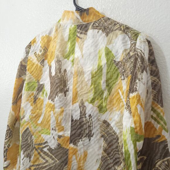 Alfred Dunner Jacket Womens Size 6 Petite Lightweight Abstract Zip Up 3/4 Sleeve - Picture 11 of 12